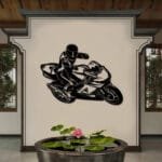 By Bike Wall Art featuring laser-cut bike design, available in MDF wood or black shiny acrylic by Tlismi Rang
