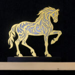 Side view of premium acrylic horse silhouette table decor