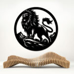 Mountain King Lion Wall Art made from high-quality MDF wood