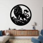 Glossy premium acrylic Mountain King Lion Wall Art