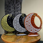 Ramadan calendar tabletop wooden decor front view