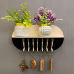 MDF key holder with shelf installed in modern entryway