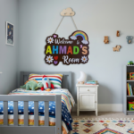 Personalized MDF name sign for kids room decor