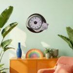 Cute cat MDF wall clock modern home décor