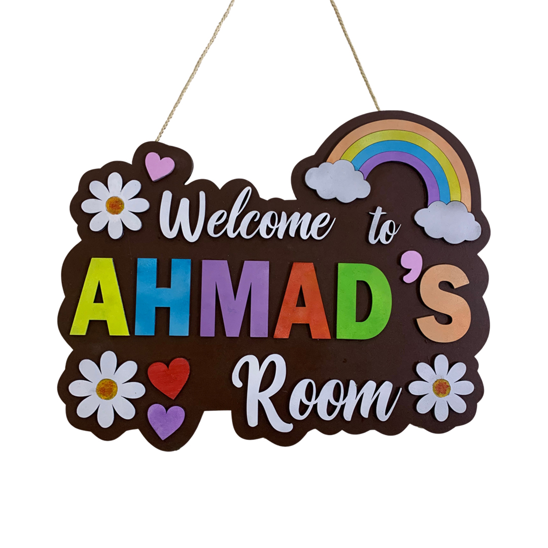 Welcome to My Room personalized name board for kids room