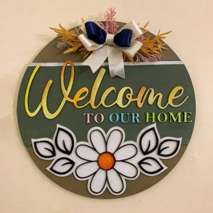 Floral MDF welcome wall hanging art decor
