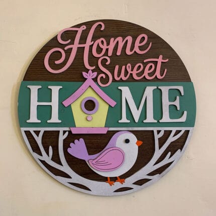 Laser cut home sweet home sign board wall hanging decor