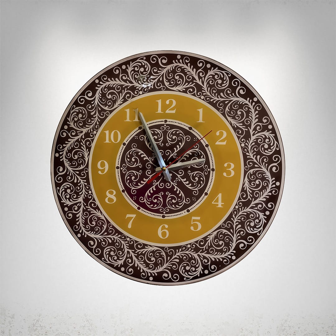 Designer Acrylic Mirror Wall Clock Front View