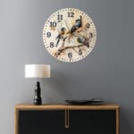 Elegant birds wall clock for modern home decoration