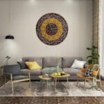 Closeup of Designer Acrylic Wall Clock Engraving