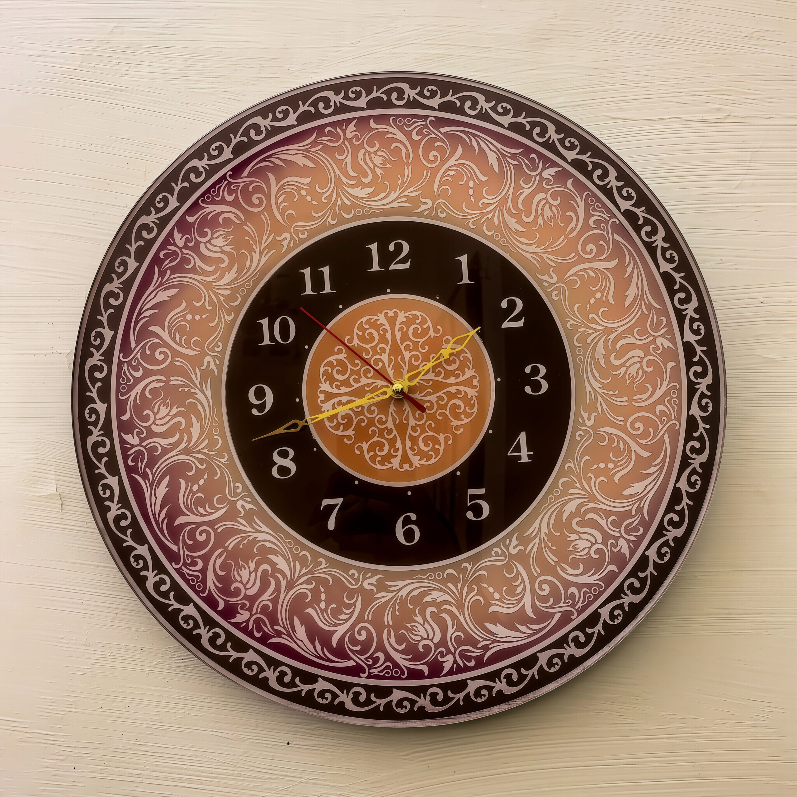 Premium Acrylic Mirror Wall Clock Front View
