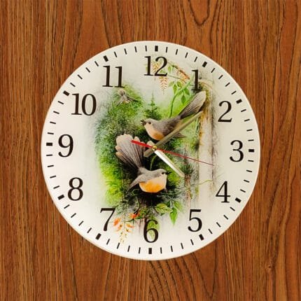 Premium Birds Acrylic Wall Clock front design