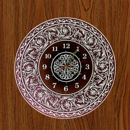 Royal Mandala Acrylic Mirror Wall Clock Front View