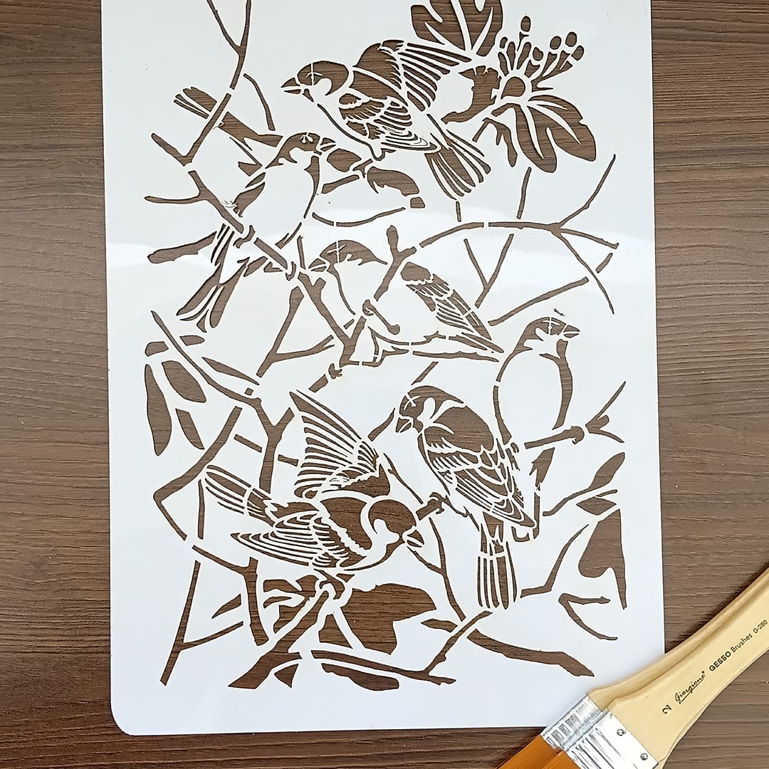 20260728_081235 birds stencil 10x14 inch - Image 1