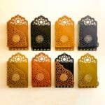 Wall-mounted metal Quran shelf with 5 tasbeeh hanging hooks
